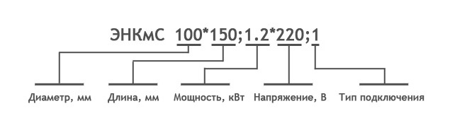 ЭНКмС диаметр*ширина;мощность*напряжение;тип-подключения